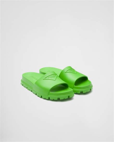 green prada slides|farfetch prada slides.